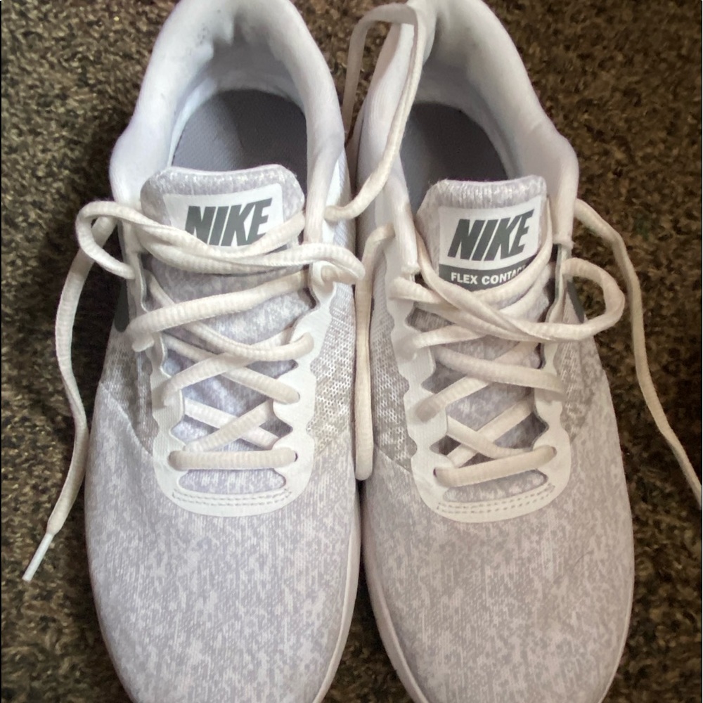 White and gray Nike’s